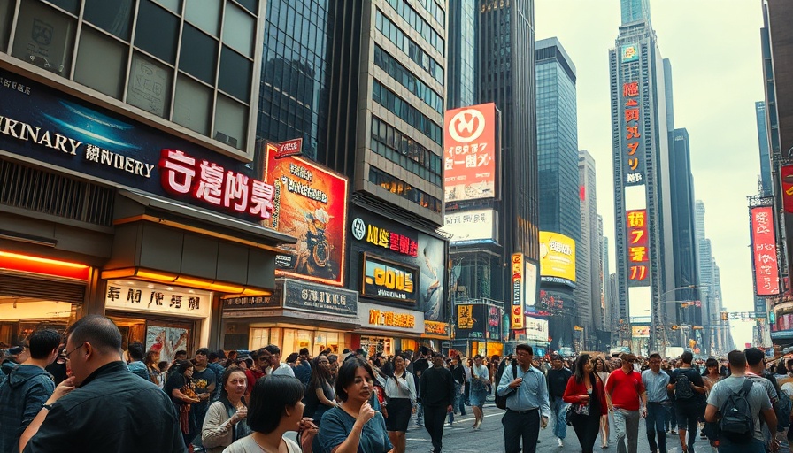 Dystopian city street scene amidst trash and fast food chaos.