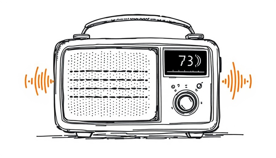 Vintage radio and health news illustration, health innovation concept