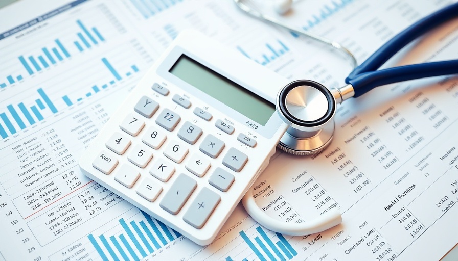 Close-up of calculator and stethoscope on financial papers related to Humana leadership change.