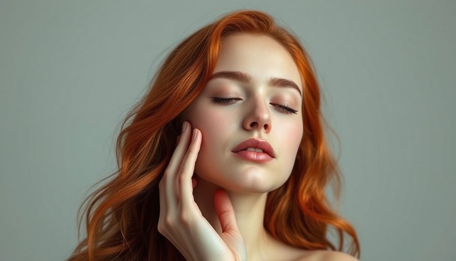 Woman with red hair looking serene, Luvme Hair Wigs