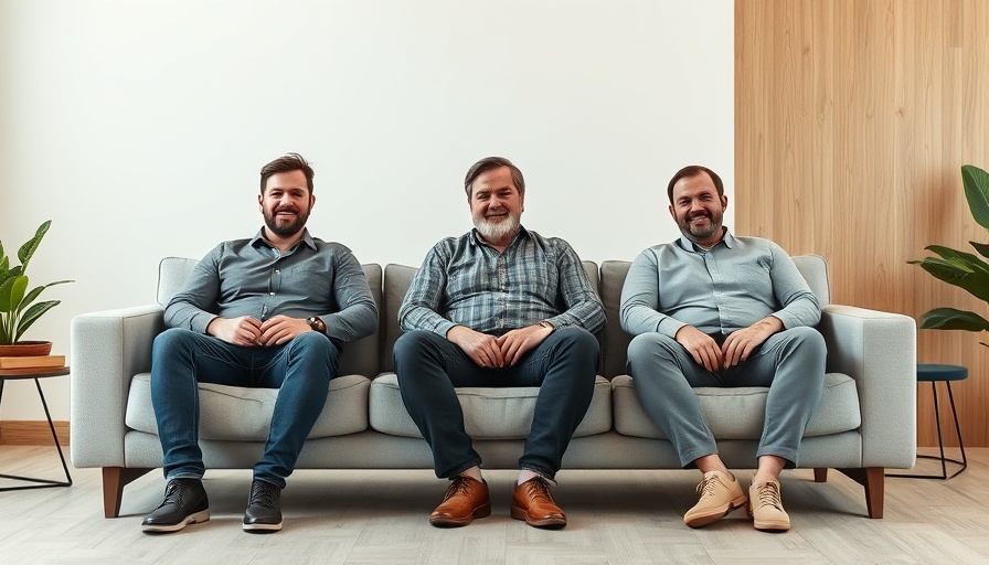 Three men representing AI-driven legal solutions in a modern setting.