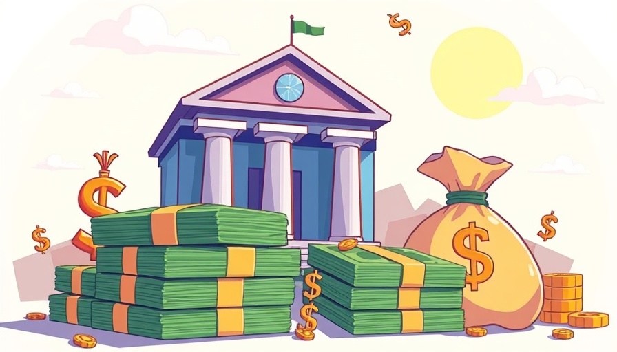 Illustration of financial symbols and wealth, Bitcoin surge theme.