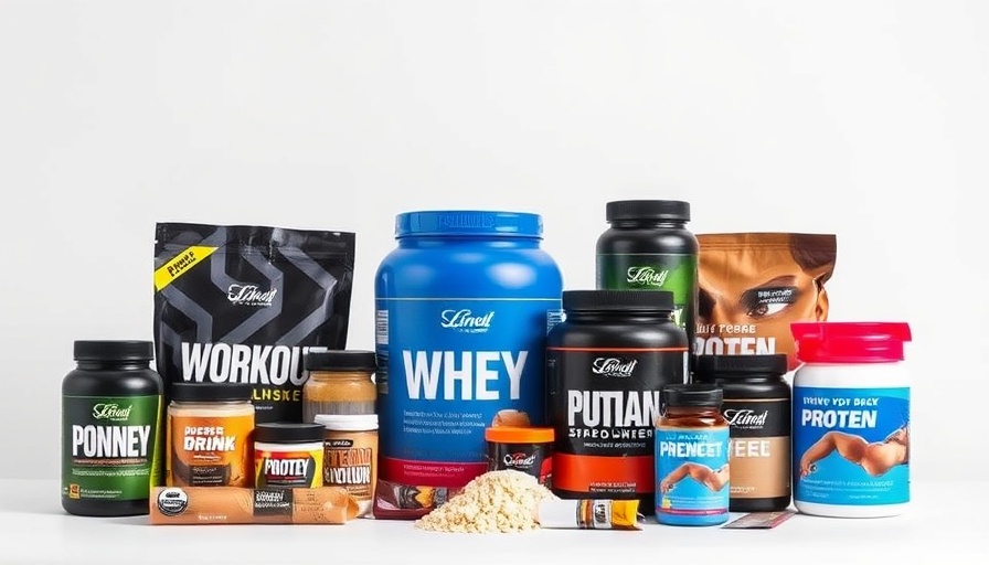Creatine supplements and workout products against a white background.