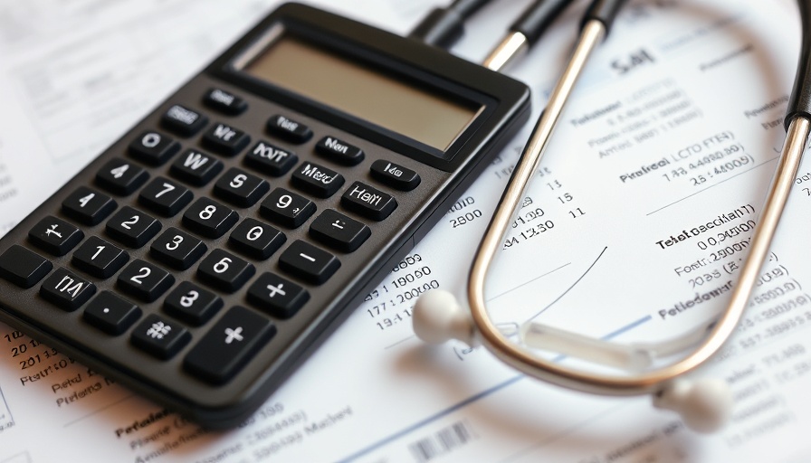 Calculator and stethoscope on financial papers, healthcare CEO killing theme.