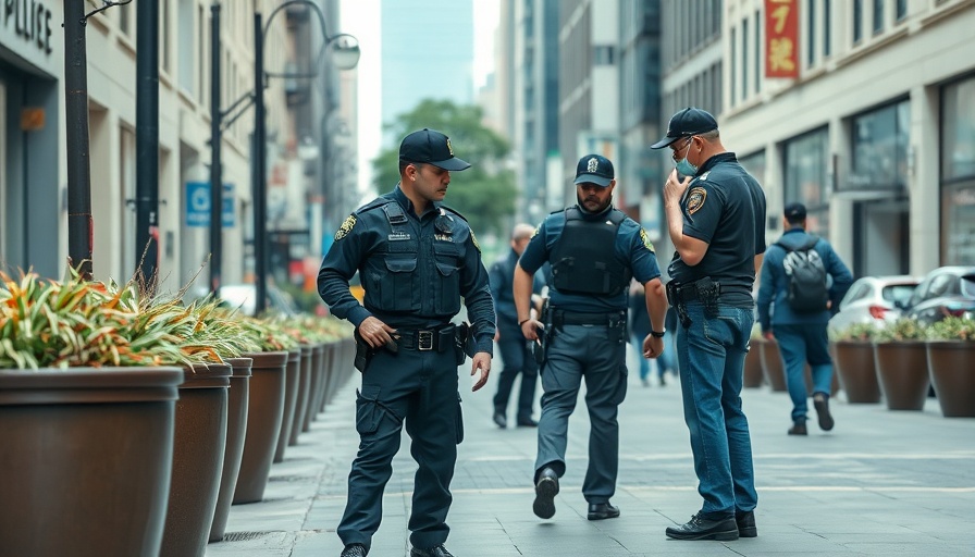Urban crime scene investigation with police, Data Privacy concept.