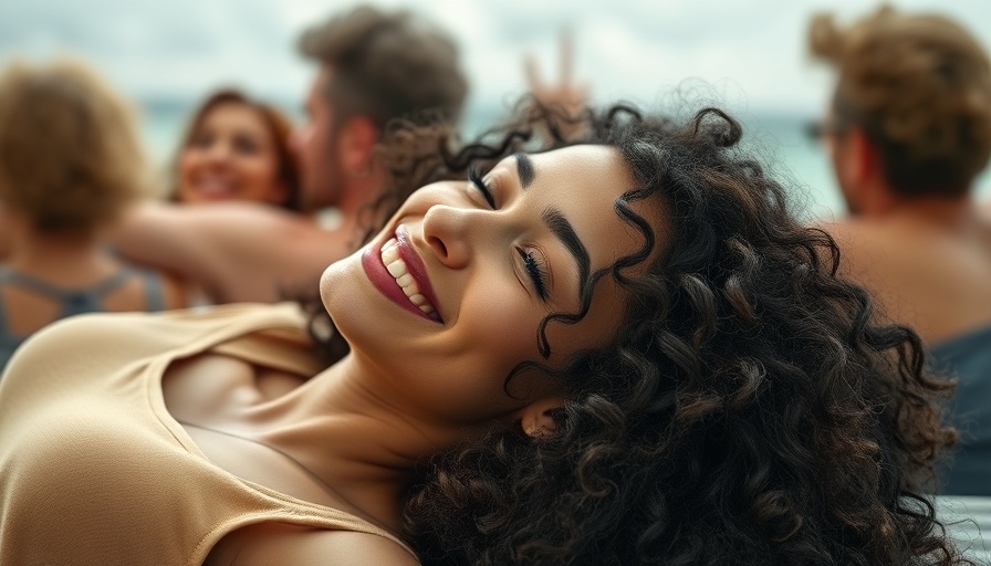 Smiling woman in relaxed atmosphere, highlighting smoothing body gel benefits.