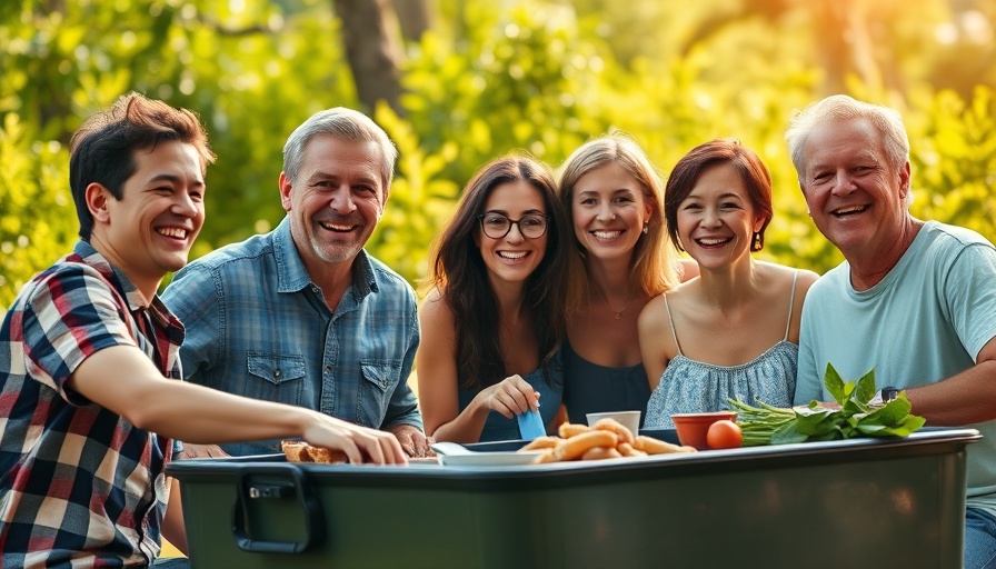 Probiotics family barbecue on magazine cover, lively garden grill.