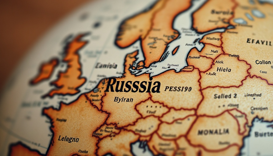 Detailed vintage globe highlighting Russia for Russia-Ukraine conflict context