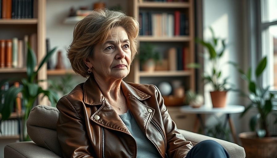 Mature woman actively listening in a cozy room, strengthen friendships.