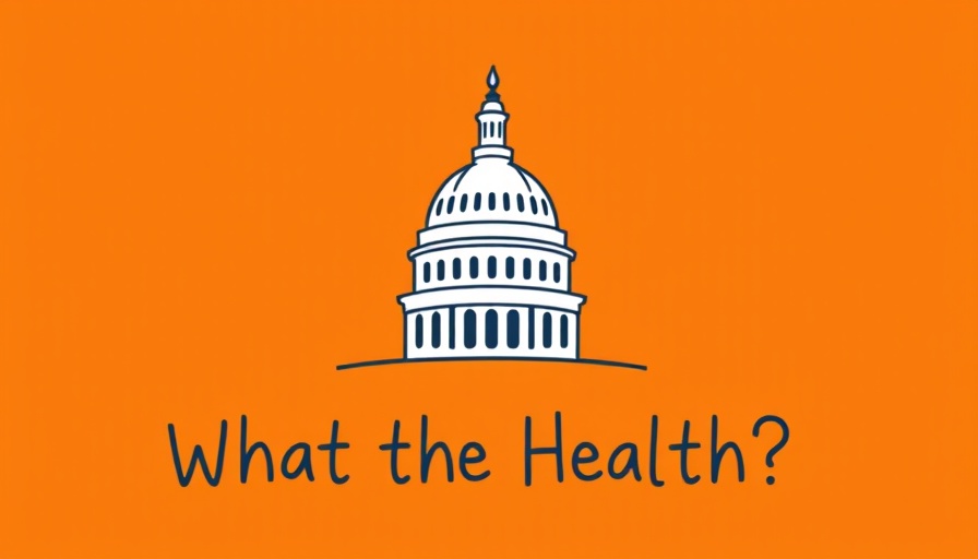 Capitol Hill healthcare and news graphic with bold colors and text.