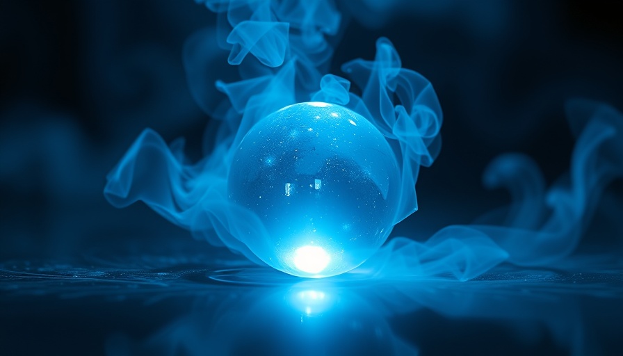 Mystical blue crystal ball and mist symbolizing venture capital.