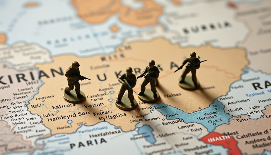 Miniature soldiers on Ukraine map depicting conflict.