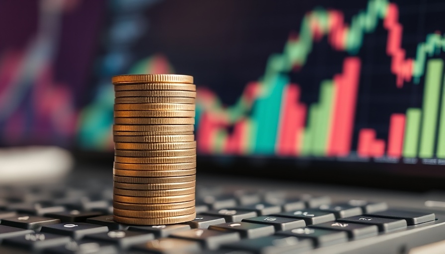 AI Healthcare Investments concept with coins and graphs.