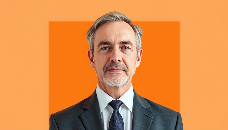 Professional man portrait on orange square background, cognitive health