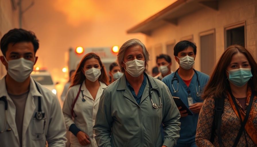 Healthcare workers evacuating patients during wildfires
