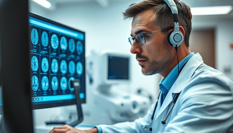 AI healthcare professional analyzing brain scans with dollar overlay.