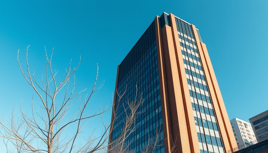 UnitedHealth Group building against clear blue sky.
