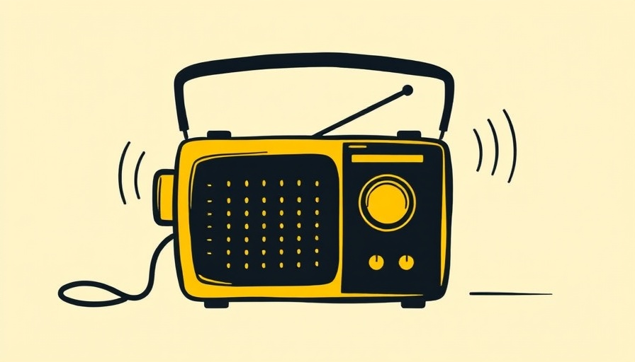 KFF Health News radio illustration with waves