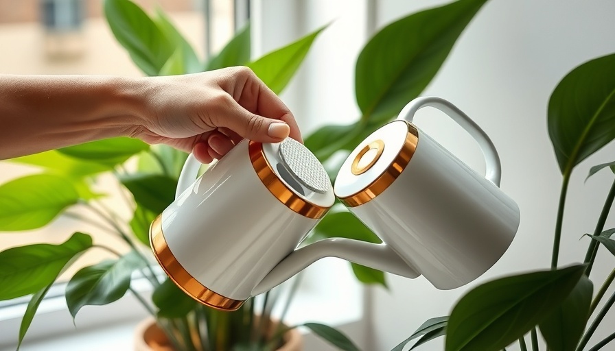 Tap water being used to water houseplants in a bright room.