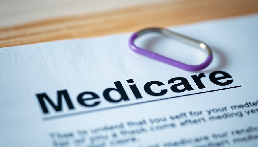 Close-up of Medicare document with purple paperclip