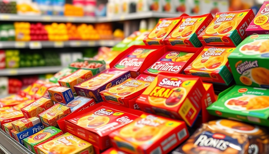 Variety of packaged snacks illustrating junk food regulation concerns.