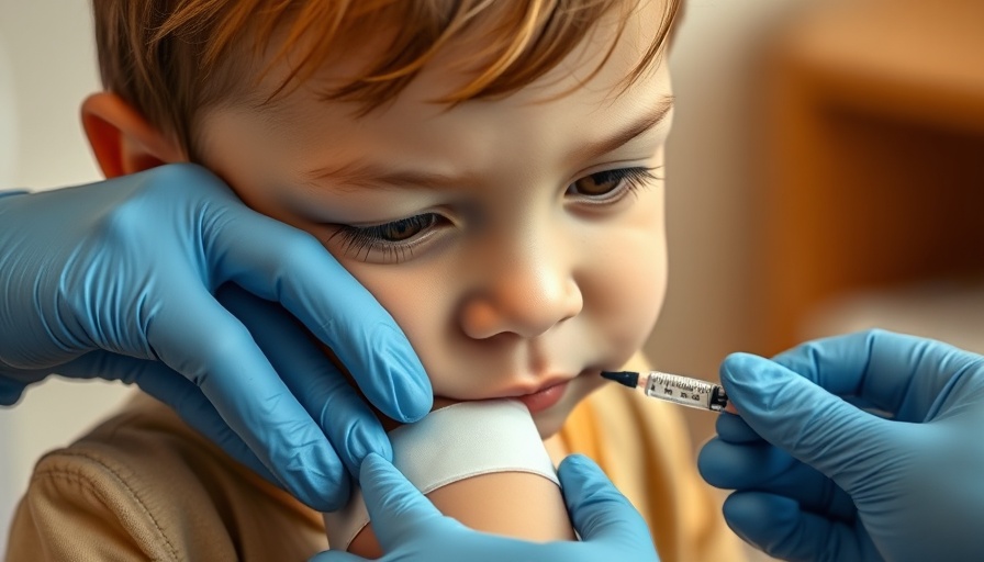Vacunación infantil: Niño recibiendo curita tras vacunación.
