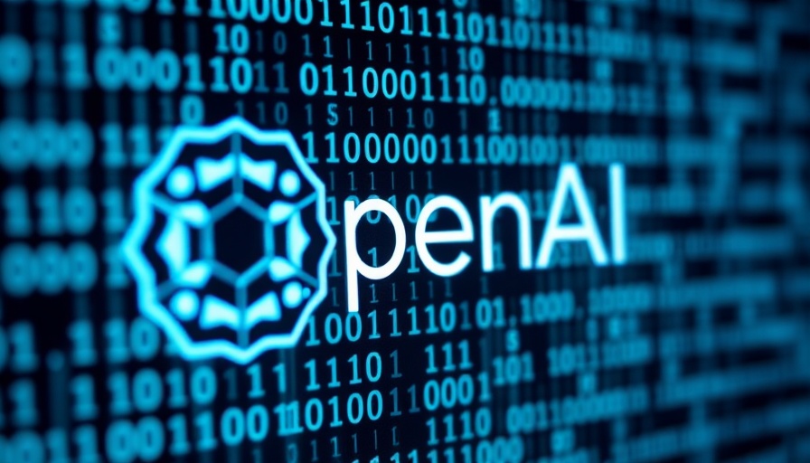 OpenAI logo with binary code background, antitrust case concept.