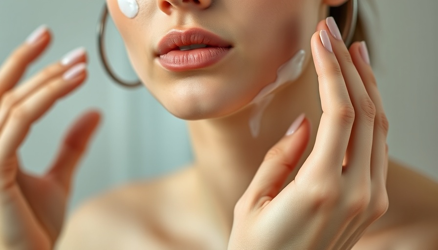 Close-up reflection of woman examining skin, focus on skin aging.