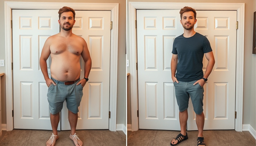 Weight loss transformation of a young man before and after