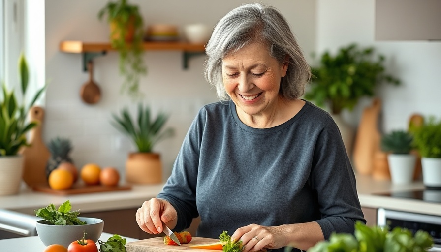 Healthy meal preparation reducing Vitamin D and MS risk in a sunny kitchen.