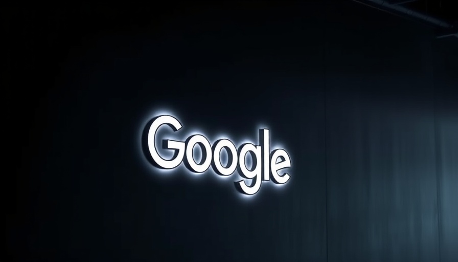Illuminated Google logo on dark wall - Google fine Indonesia.