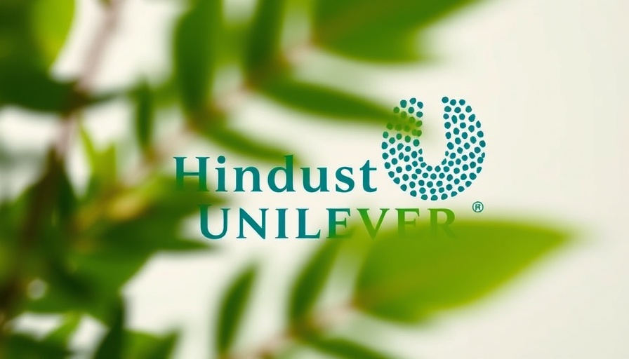 Hindustan Unilever logo partly covered by leaves, minimalist theme.