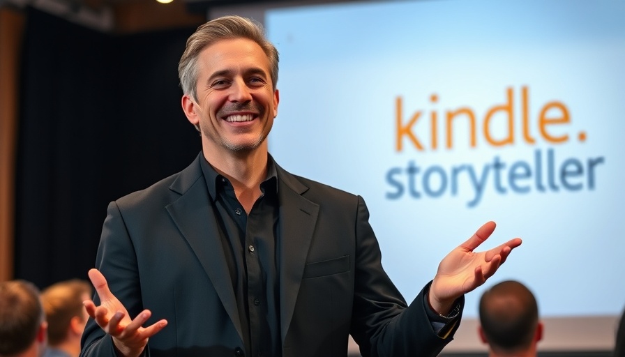 Man presenting at Kindle Storyteller event.