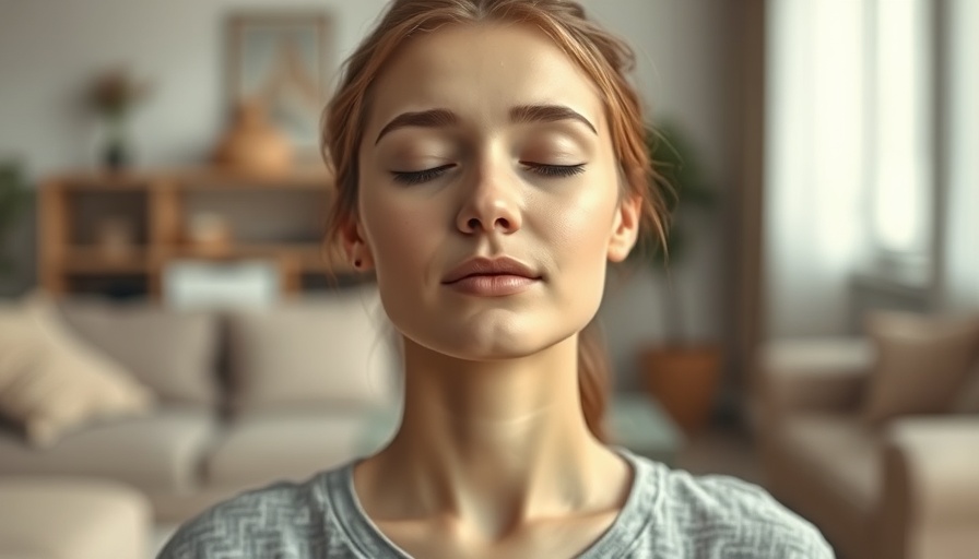 Calm woman meditating for performance mindfulness in serene room.