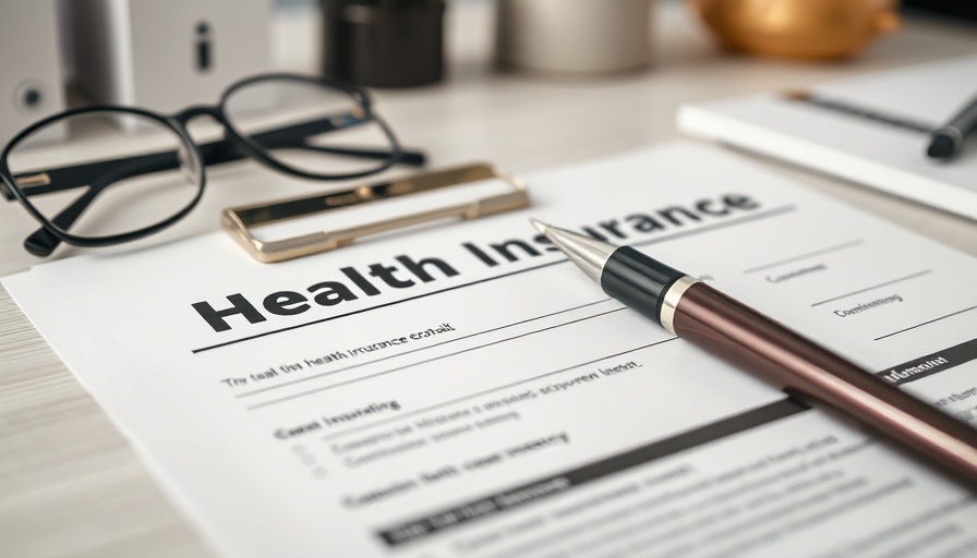 Health insurance claim form with pen and glasses, Covered California.