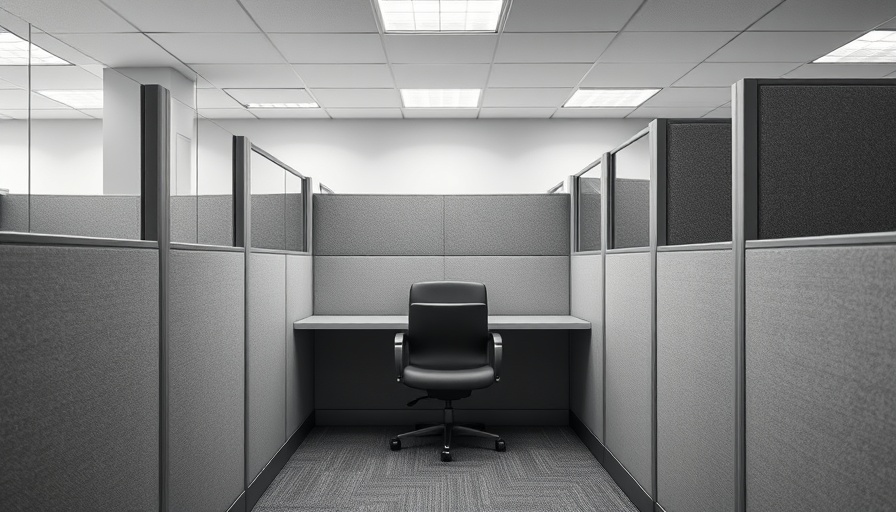 Empty office cubicle representing healthcare layoffs.