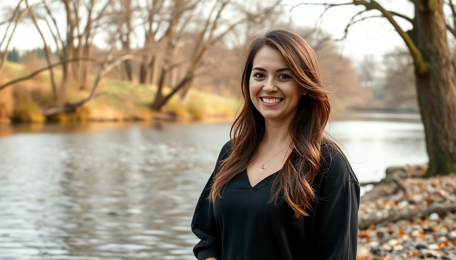 Woman standing by a river in nature, related to Native American health insurance.