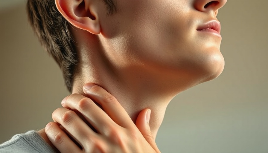 Back view demonstrating crack your back technique with fingers on neck.