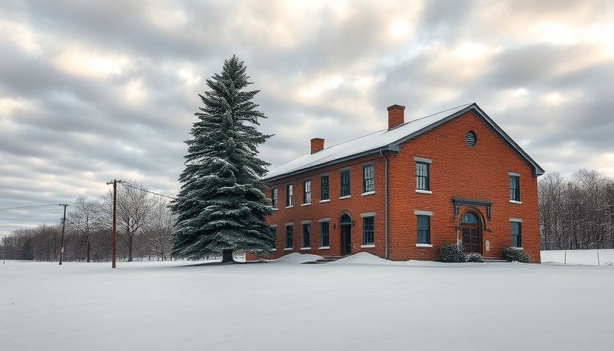 Montana mental health facility in snowy landscape under cloudy sky.