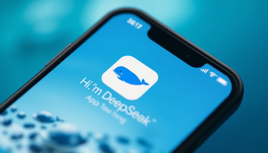 DeepSeek app interface on smartphone screen close-up with whale icon.