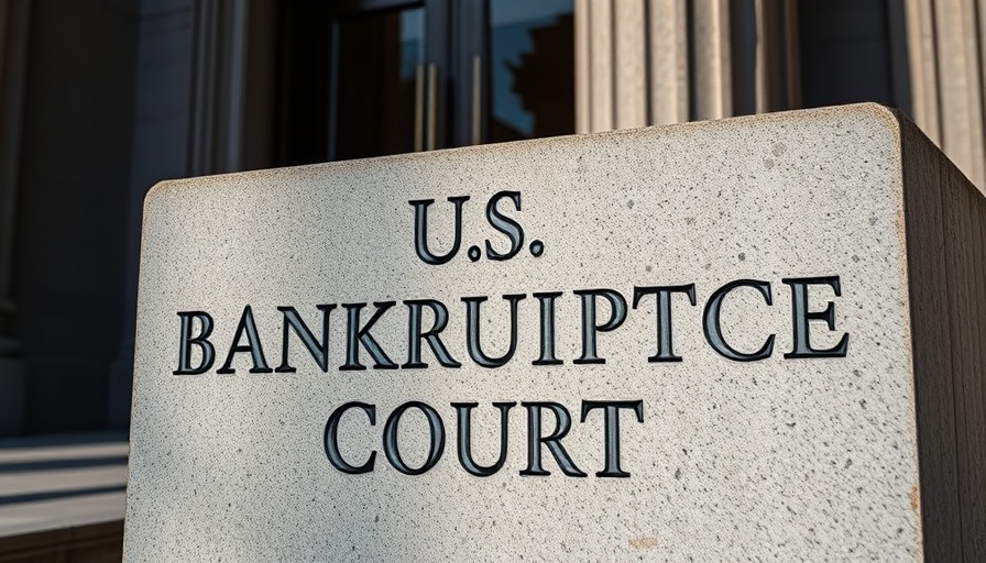 U.S. Bankruptcy Court sign indicating healthcare bankruptcies.