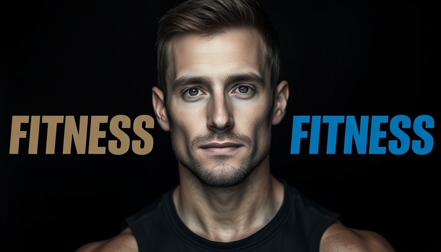 Confident man with fitness tips overlay, muscle growth topics.