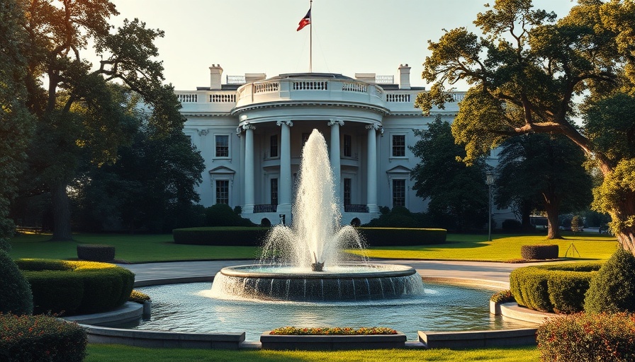 Majestic view of the White House symbolizing federal funding.