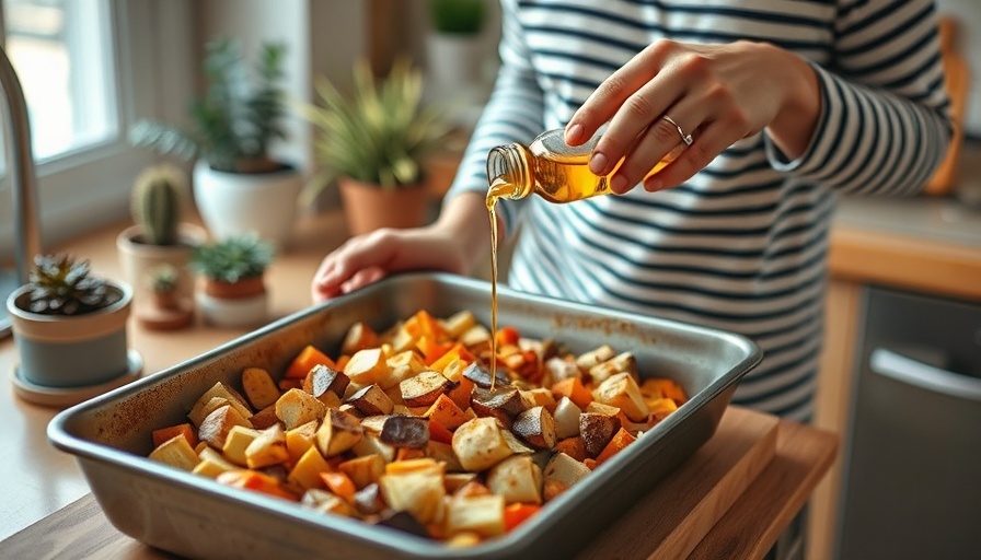 Coconut Oil Alternatives: Olive oil drizzled on vegetables.