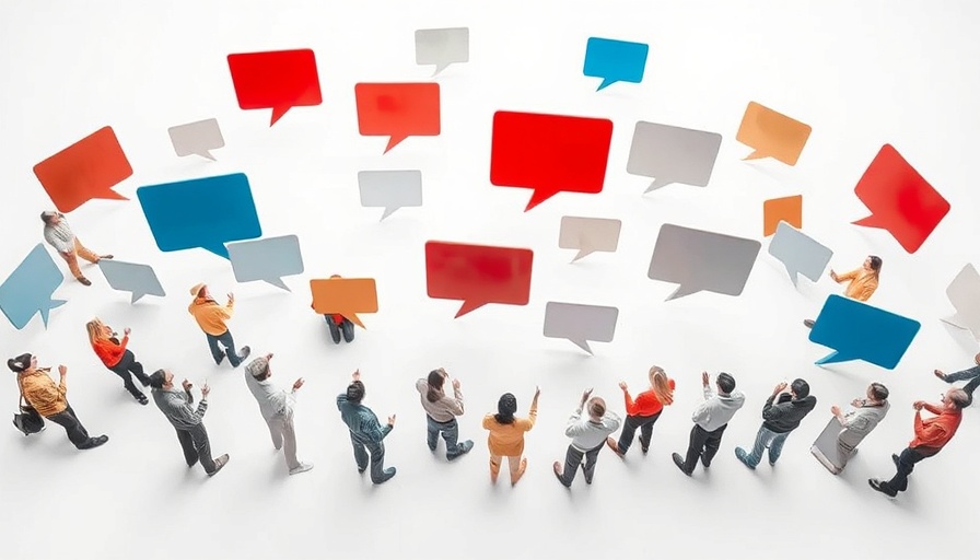 Unsupervised People's Speech: people forming speech bubbles from above.