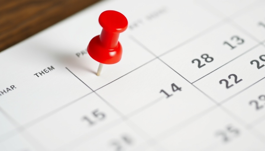 Calendar date with a red pushpin, representing event invite feature