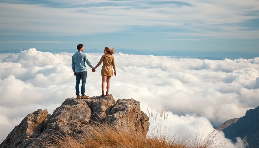Couple exploring compatibility above the clouds, Aquarius Compatibility