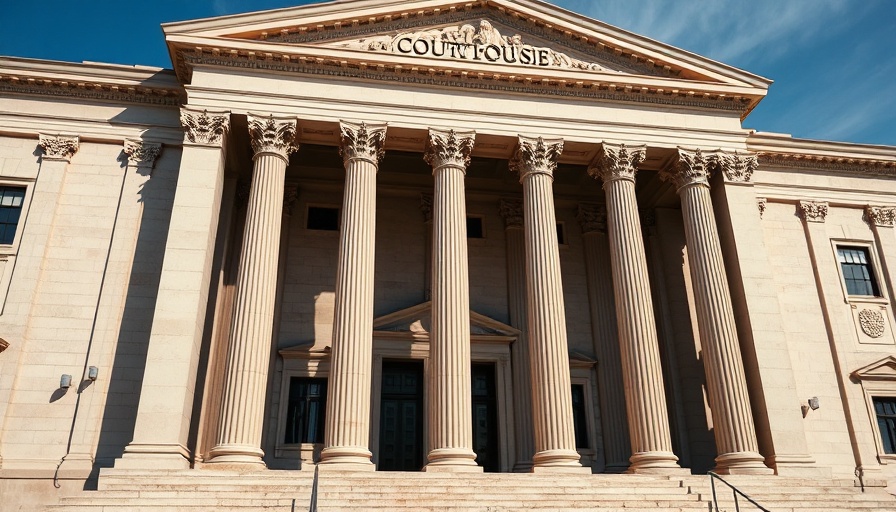 Courthouse facade symbolizing legal proceedings for Rhode Island Hospitals Sale.