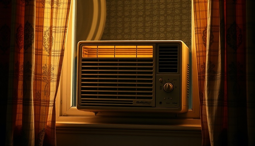 Window air conditioner illustrating California cooling standards.