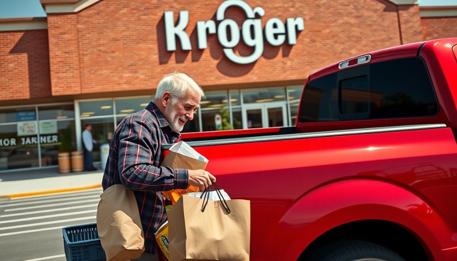 Kroger Express Scripts Agreement: Man loading groceries outside Kroger.